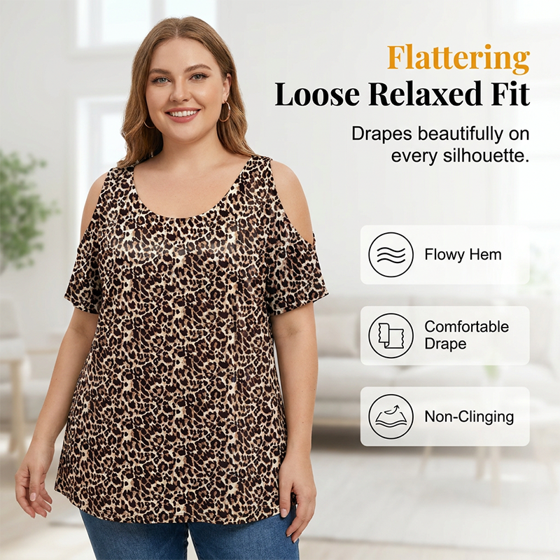 ⏳Limited-time 50% off⏰Women's Casual Scoop Neck Printed Top🌴👚