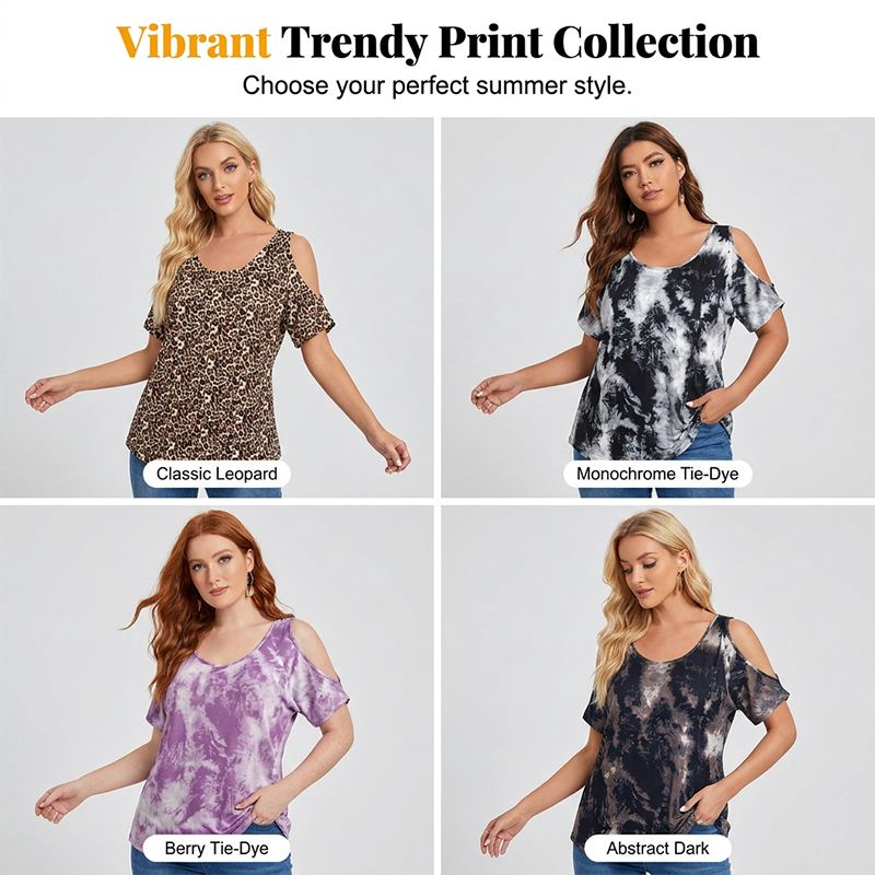 ⏳Limited-time 50% off⏰Women's Casual Scoop Neck Printed Top🌴👚