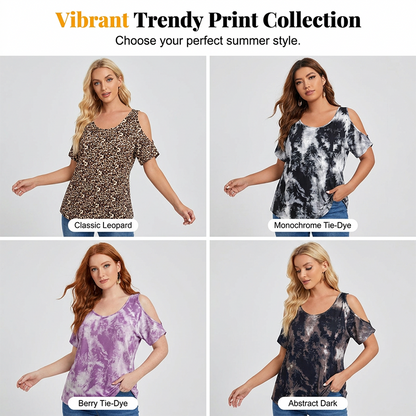 ⏳Limited-time 50% off⏰Women's Casual Scoop Neck Printed Top🌴👚