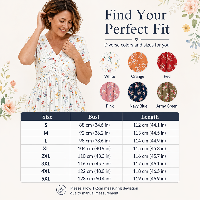 🥳2026 HOT SALE🥳💞50K+ SOLD!🔥🏠 50% OFF! ✨Women's V-Neck Floral Print Dress with Twist Waist