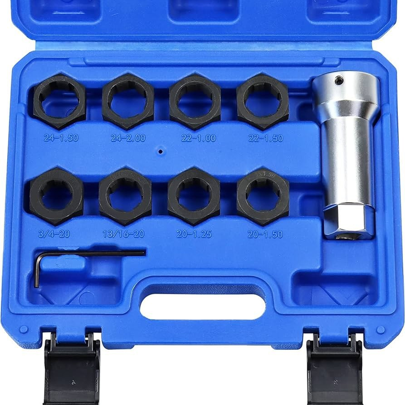 🛠️10-Piece Axle Spindle Thread Repair & Chaser Set🔧