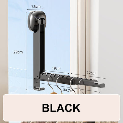 🔥 Hot Sale ⚡ 50% Off for a Limited Time 💥 Suction-Cup Telescoping Folding Clothes Rack—No Drilling Required, Space-Saving, Perfect for Bathrooms and Balconies 👚
