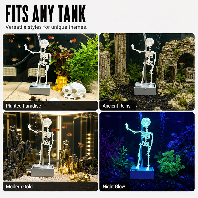 Dancing Skeleton Aquarium Bubbler