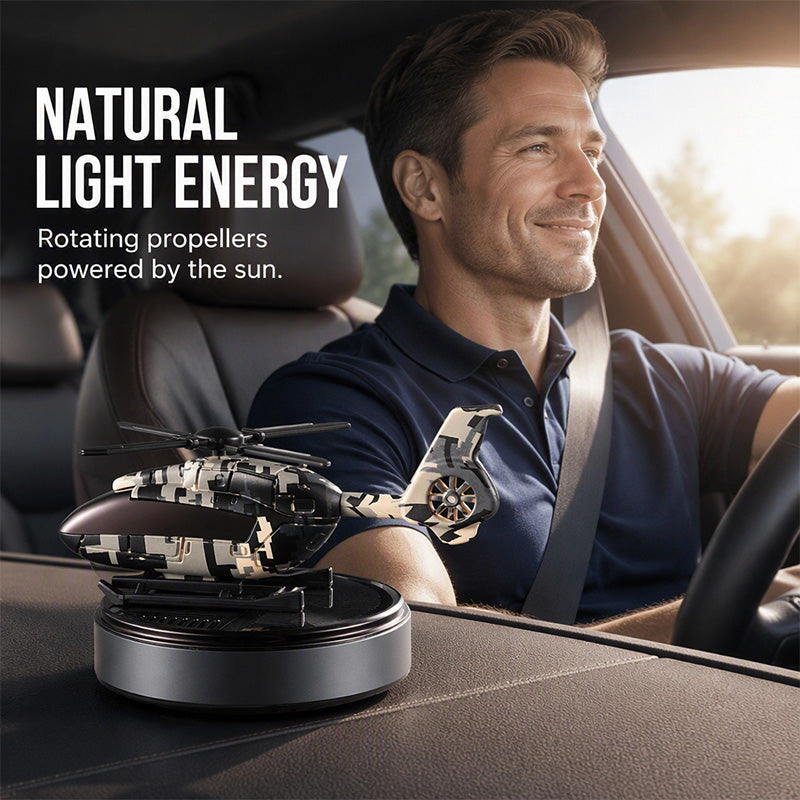 Solar Powered Rotating Helicopter Car Aroma Diffuser