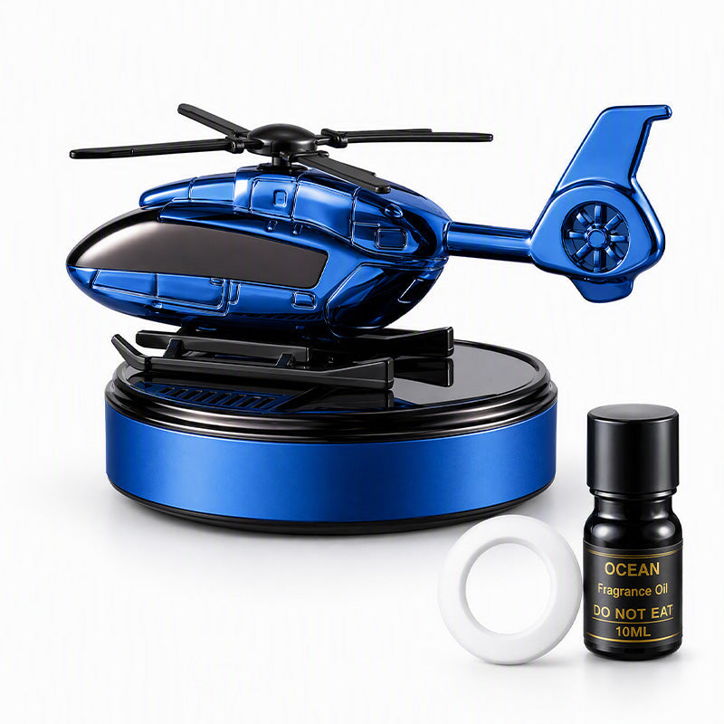 Solar Powered Rotating Helicopter Car Aroma Diffuser