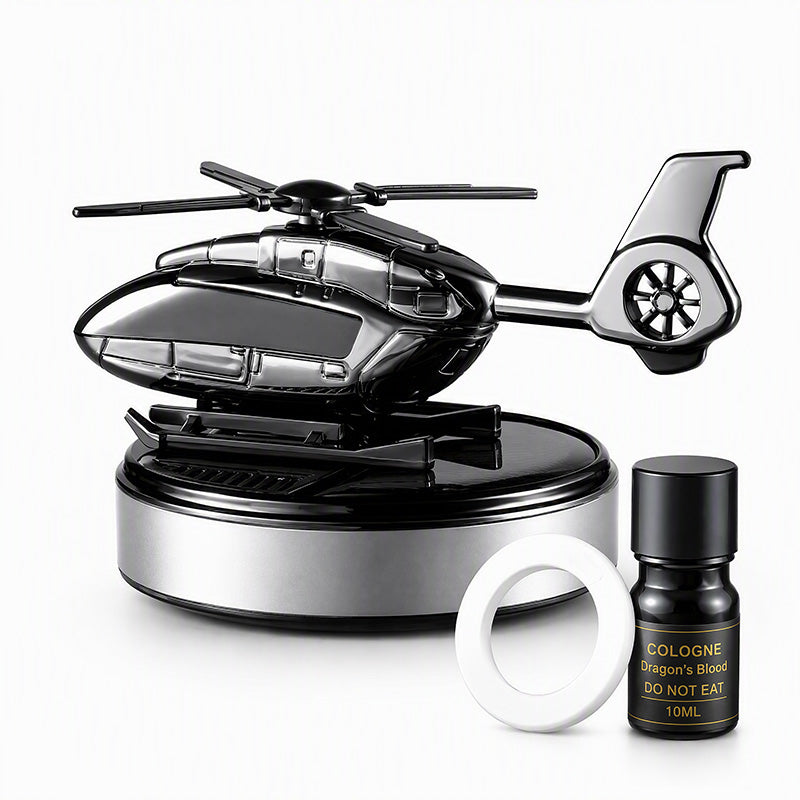 Solar Powered Rotating Helicopter Car Aroma Diffuser