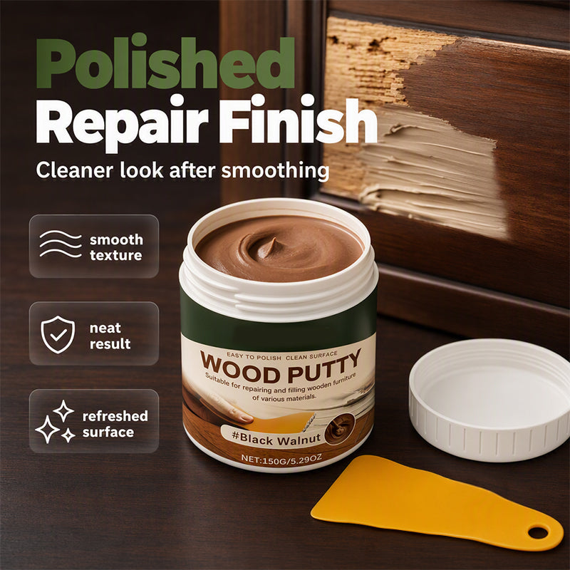 🔥FLASH SALE🔥 Wood Repair Filler Putty – Fills Cracks & Chips, Smooths Surfaces, Blends with Dark Wood – Easy Application!