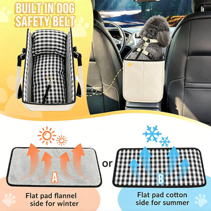 🐶50% OFF NOW!🎁 Secure Travel Pet Booster – Portable Dog Car Seat Booster, Safety Harness Included Soft Padded Pet Travel Carrier for Small & Medium Dogs