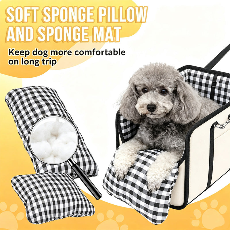 🐶50% OFF NOW!🎁 Secure Travel Pet Booster – Portable Dog Car Seat Booster, Safety Harness Included Soft Padded Pet Travel Carrier for Small & Medium Dogs