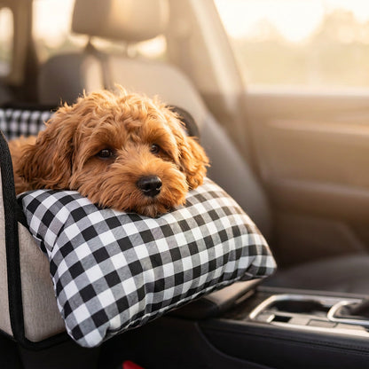 🐶50% OFF NOW!🎁 Secure Travel Pet Booster – Portable Dog Car Seat Booster, Safety Harness Included Soft Padded Pet Travel Carrier for Small & Medium Dogs