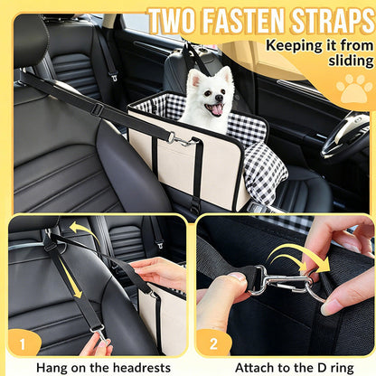 🐶50% OFF NOW!🎁 Secure Travel Pet Booster – Portable Dog Car Seat Booster, Safety Harness Included Soft Padded Pet Travel Carrier for Small & Medium Dogs