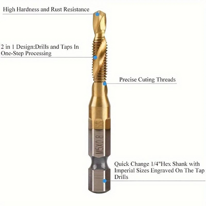 6PCS Multipurpose Compound Spiral Tap Set