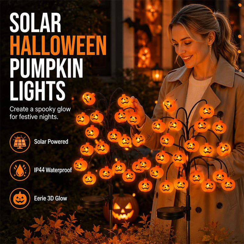 🥳2026 HOT SALE🥳💞50K+ SOLD!🎃🦇 50% OFF!👻Waterproof Halloween Pumpkin Solar Branch Lights