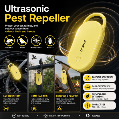 Portable Ultrasonic Pest Repeller with Hanging Hook for Car