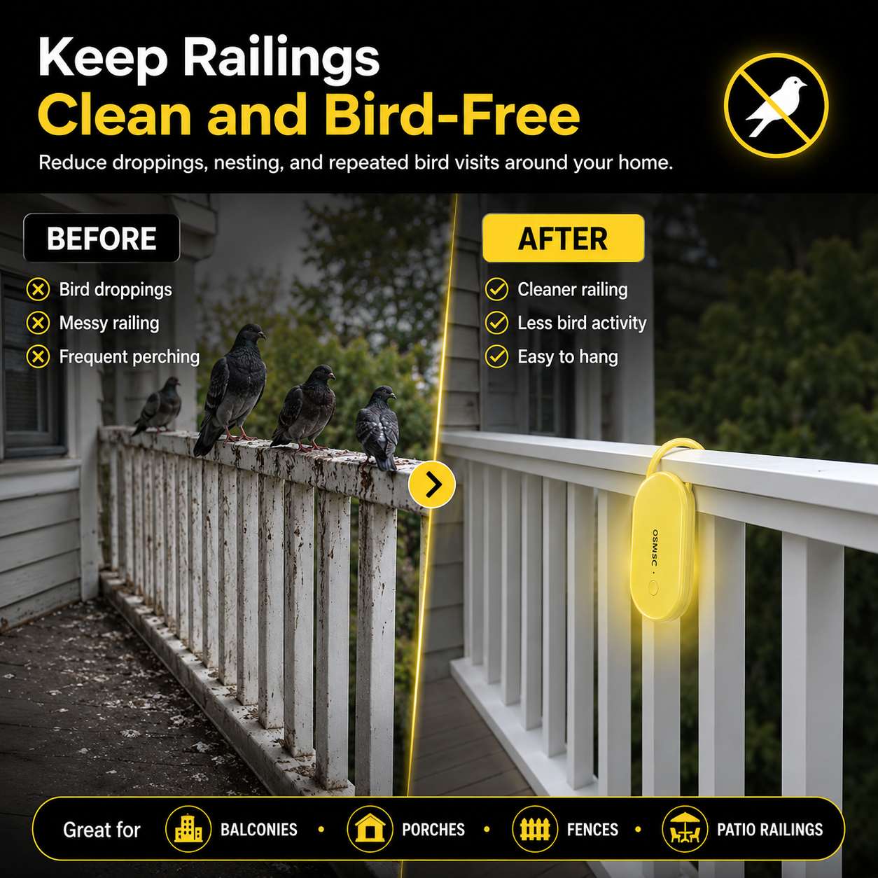 Portable Ultrasonic Pest Repeller with Hanging Hook for Car