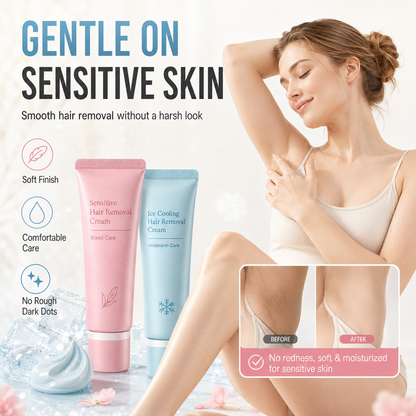 🥳🪒 50% OFF! Gentle Hair Removal Cream – Dual‑care for underarms & bikini area. Plant extracts soothe & moisturise – removes hair without irritation! ✨🛡️