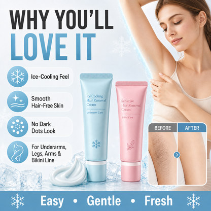 🥳🪒 50% OFF! Gentle Hair Removal Cream – Dual‑care for underarms & bikini area. Plant extracts soothe & moisturise – removes hair without irritation! ✨🛡️
