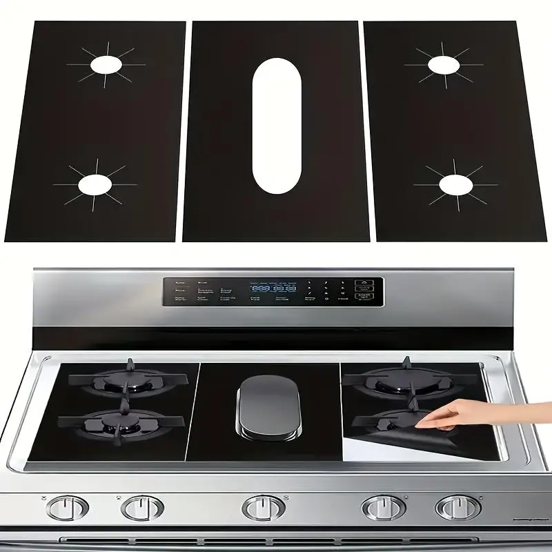 🍳 Stop Scrubbing Burnt-On Grease – Reusable Gas Hob Protectors, Heat-Resistant to 260°C. £9.78. UK Stock