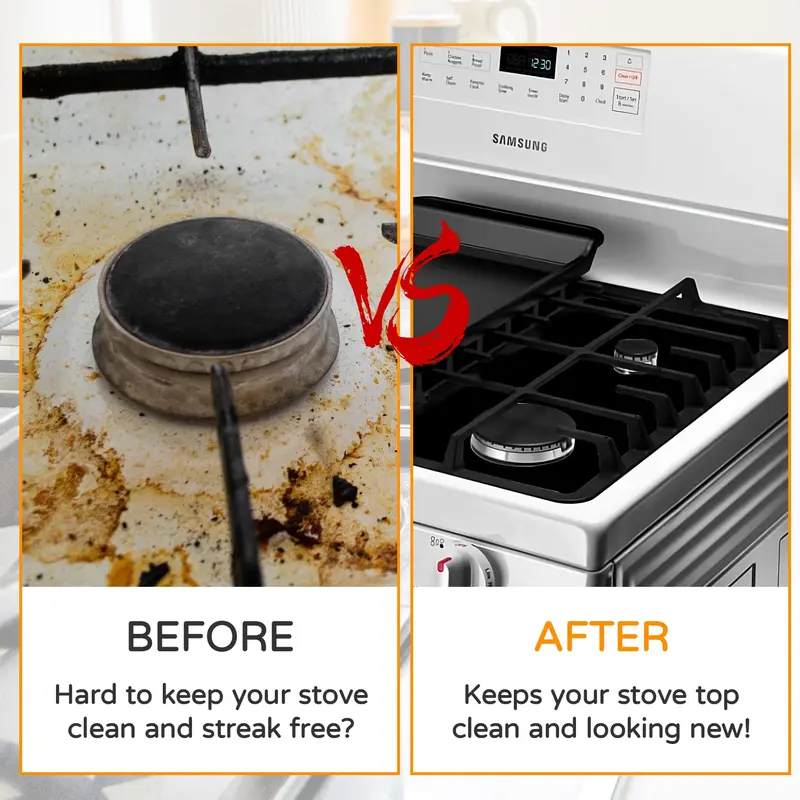 🍳 Stop Scrubbing Burnt-On Grease – Reusable Gas Hob Protectors, Heat-Resistant to 260°C. £9.78. UK Stock