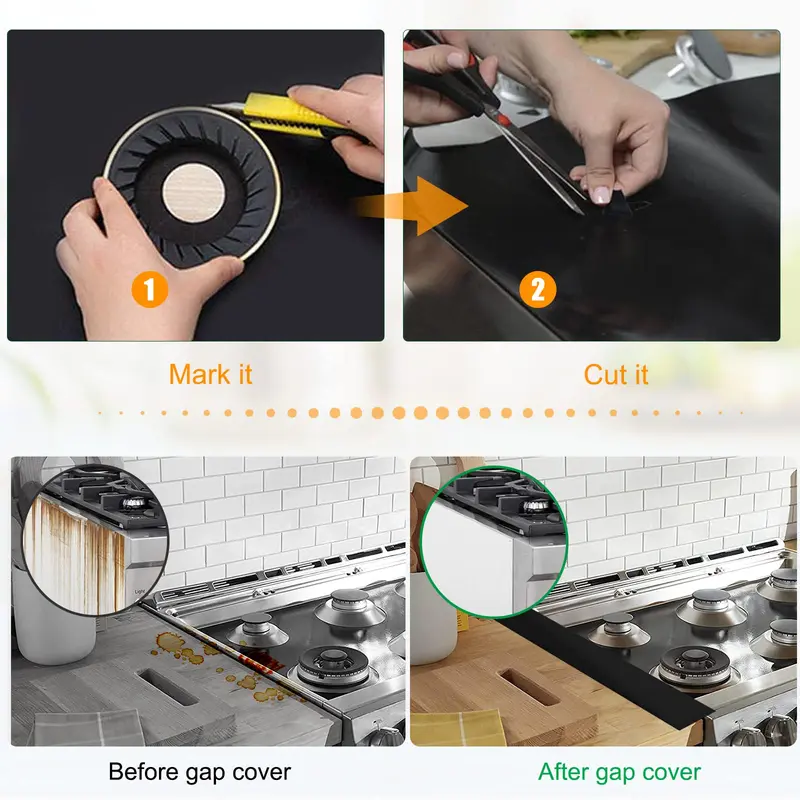 🍳 Stop Scrubbing Burnt-On Grease – Reusable Gas Hob Protectors, Heat-Resistant to 260°C. £9.78. UK Stock