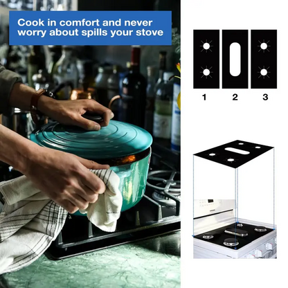 🍳 Stop Scrubbing Burnt-On Grease – Reusable Gas Hob Protectors, Heat-Resistant to 260°C. £9.78. UK Stock