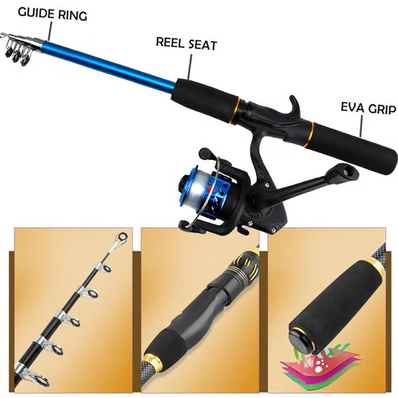 Telescoping Fishing Rod and Reel Set