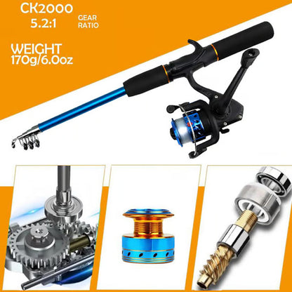 Telescoping Fishing Rod and Reel Set
