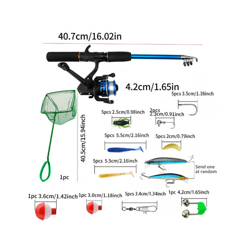Telescoping Fishing Rod and Reel Set