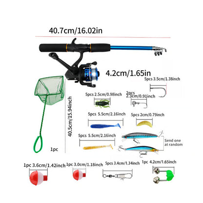 Telescoping Fishing Rod and Reel Set