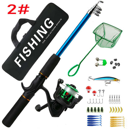 Telescoping Fishing Rod and Reel Set