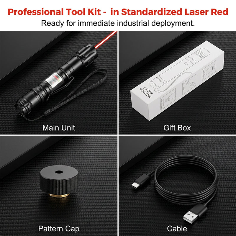 🔦 Rechargeable Red or Green Laser Pointer with Pattern Heads