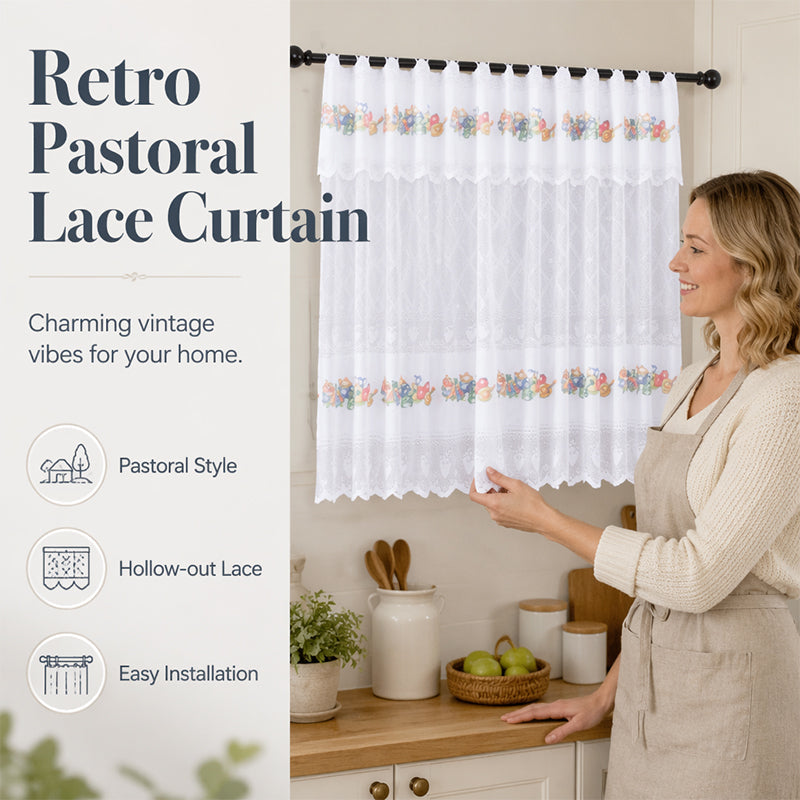 ✨ Time‑Limited Offer ⚡Retro Lace Short Kitchen Curtain