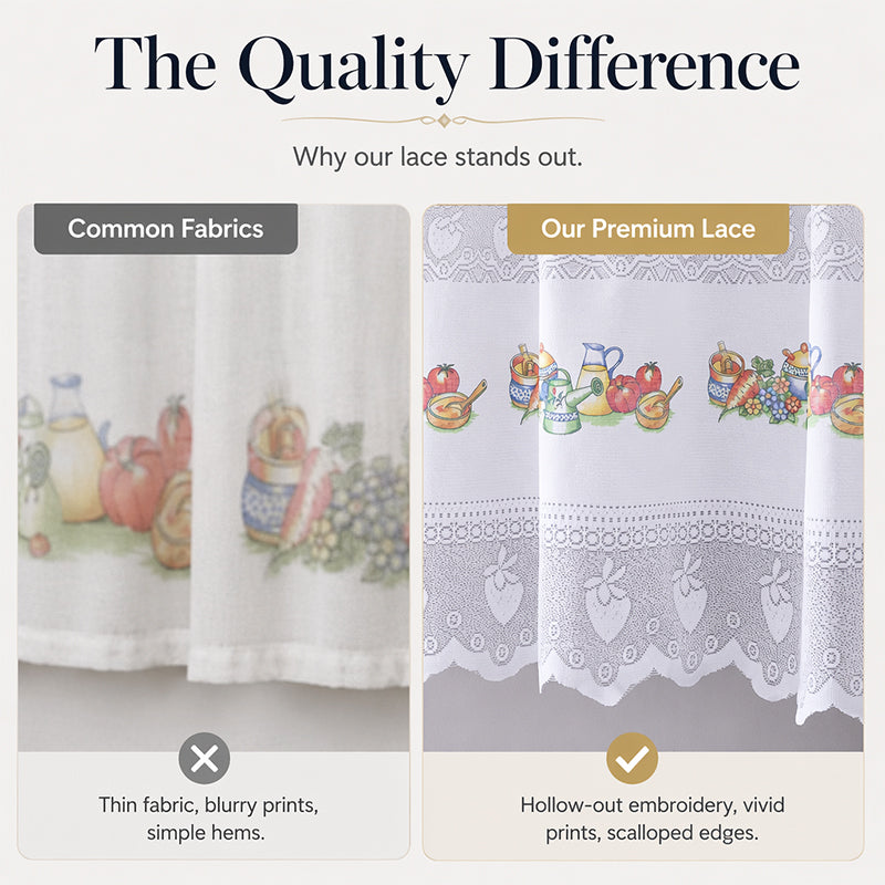 ✨ Time‑Limited Offer ⚡Retro Lace Short Kitchen Curtain