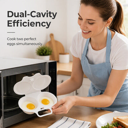 🥳2026 HOT SALE🥳💞50K+ SOLD! 🥚✨ 50% OFF + BUY 1 GET 1 FREE! Dual Cavity Microwave Egg Poacher – Quick oil‑free cooking, food‑grade PP & versatile. Perfect for busy mornings – healthy breakfast in minutes! ⚡🍳