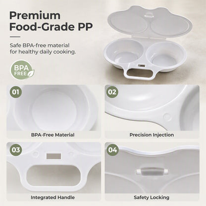 🥳2026 HOT SALE🥳💞50K+ SOLD! 🥚✨ 50% OFF + BUY 1 GET 1 FREE! Dual Cavity Microwave Egg Poacher – Quick oil‑free cooking, food‑grade PP & versatile. Perfect for busy mornings – healthy breakfast in minutes! ⚡🍳