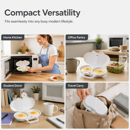 🥳2026 HOT SALE🥳💞50K+ SOLD! 🥚✨ 50% OFF + BUY 1 GET 1 FREE! Dual Cavity Microwave Egg Poacher – Quick oil‑free cooking, food‑grade PP & versatile. Perfect for busy mornings – healthy breakfast in minutes! ⚡🍳