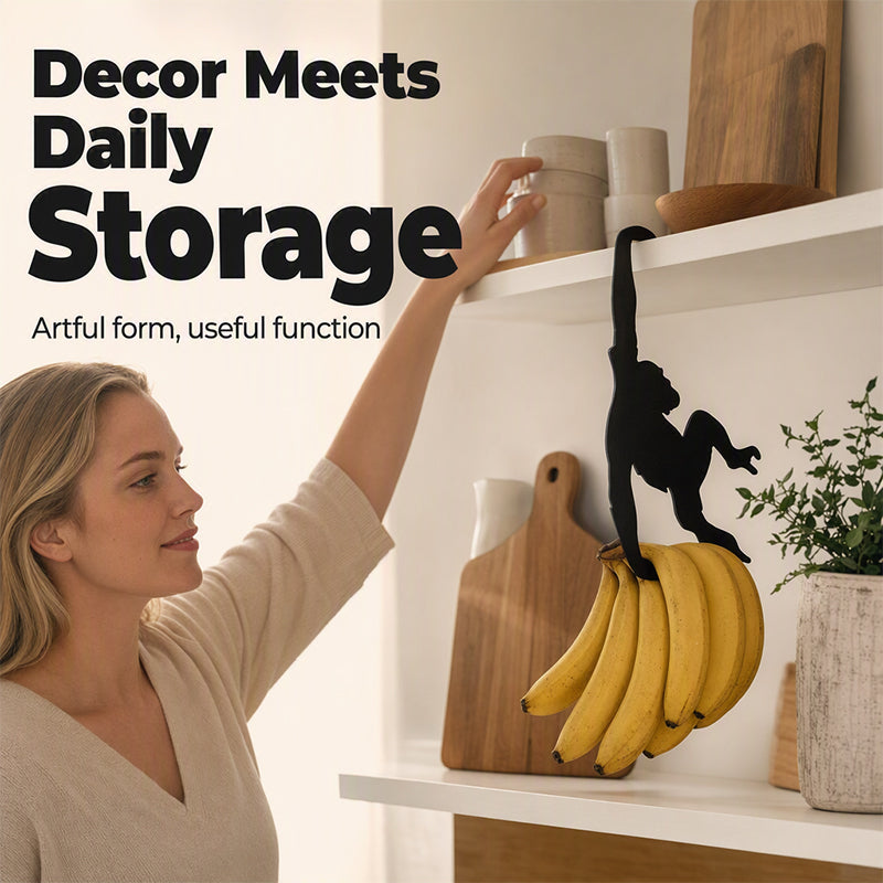 🍌😄 LIMITED TIME 50% OFF! 🪩Monkey Shaped Banana Hook – Hang Fruit, Keys & Bags with Playful Storage Personality
