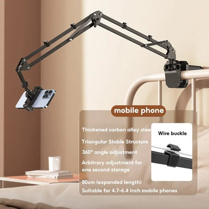 🔥Hot Sale 50% OFF🔥 Hidden Bedside Phone Tablet Holder – Retractable & 360° Adjustable, Bed/Sofa/Desk 🛏️