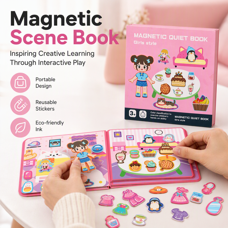 🥳2026 HOT SALE🥳 🧩 50% OFF! Kids Magnetic Quiet Book – Foldable scenes, magnetic play & educational fun. Boosts creativity & learning – perfect for boys & girls! 🎨🧒