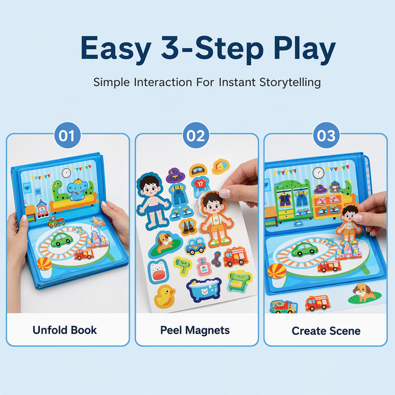 🥳2026 HOT SALE🥳 🧩 50% OFF! Kids Magnetic Quiet Book – Foldable scenes, magnetic play & educational fun. Boosts creativity & learning – perfect for boys & girls! 🎨🧒