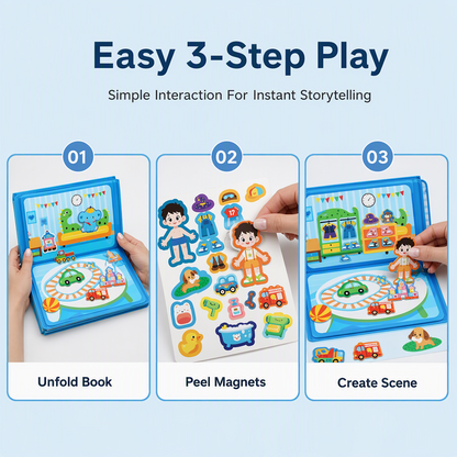 🥳2026 HOT SALE🥳 🧩 50% OFF! Kids Magnetic Quiet Book – Foldable scenes, magnetic play & educational fun. Boosts creativity & learning – perfect for boys & girls! 🎨🧒