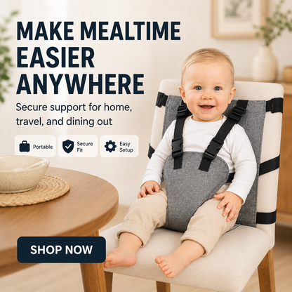 👶Baby Chair Harness Strap – 5-Point Safety & Travel-Ready Design