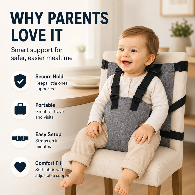 👶Baby Chair Harness Strap – 5-Point Safety & Travel-Ready Design