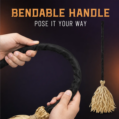 Animated Witch Broom Halloween Decoration with Lights and Sound