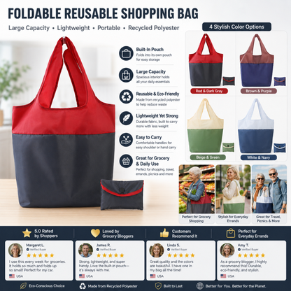 📢📢50% OFF !! ⏰Eco-Friendly Foldable Large Capacity Shopping Bag