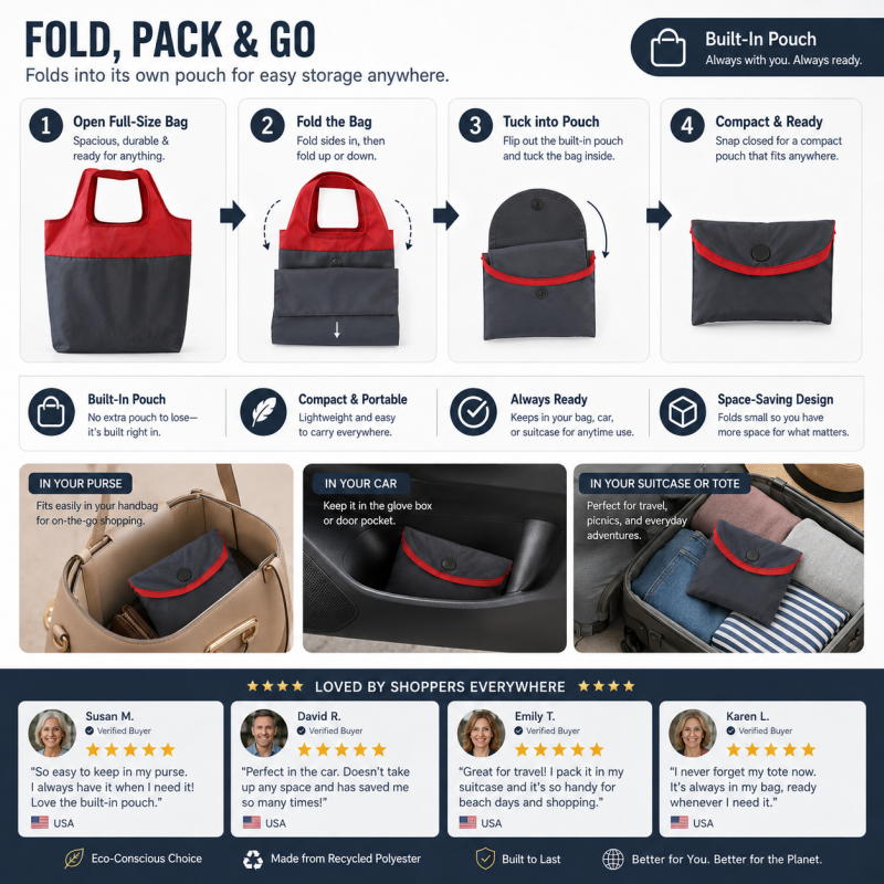 📢📢50% OFF !! ⏰Eco-Friendly Foldable Large Capacity Shopping Bag