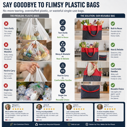 📢📢50% OFF !! ⏰Eco-Friendly Foldable Large Capacity Shopping Bag
