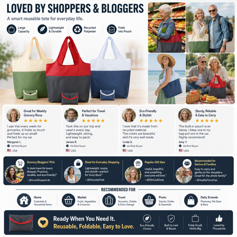 📢📢50% OFF !! ⏰Eco-Friendly Foldable Large Capacity Shopping Bag