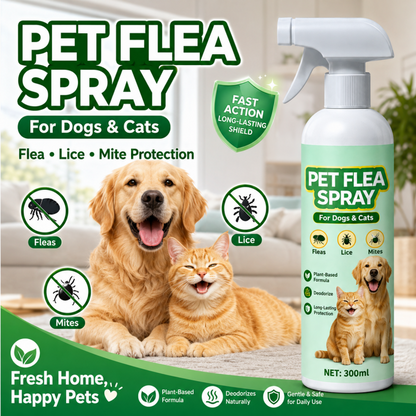 🥳2026 TOP PICK🥳 Pet Flea Spray – Plant-Based, Gentle Yet Effective – Repels Pests, Neutralizes Odors – Safe If Licked! 🛡️💨