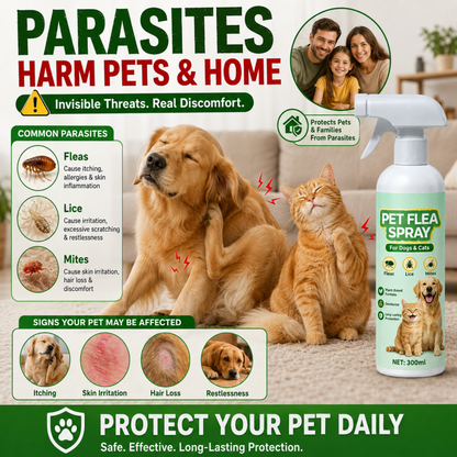 🥳2026 TOP PICK🥳 Pet Flea Spray – Plant-Based, Gentle Yet Effective – Repels Pests, Neutralizes Odors – Safe If Licked! 🛡️💨